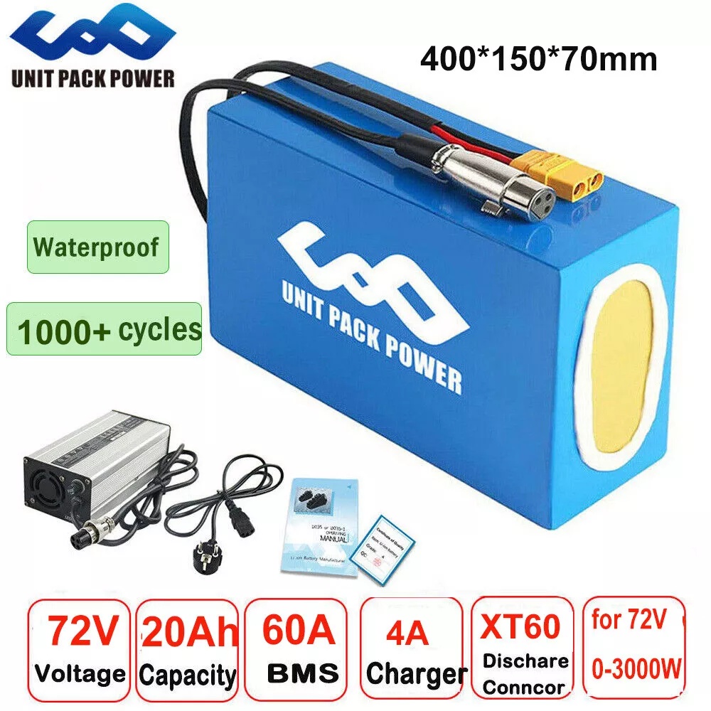 Electric Bicycle Battery 72V 30Ah - 72V 40AH Ebike-batterijpakket 21700-cellen elektrische scooterbatterij