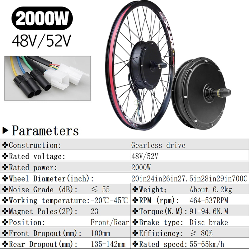 72V 5000W E-bike conversiekit  - Ebike Conversion Kit 72V 3000W recensie en prijs